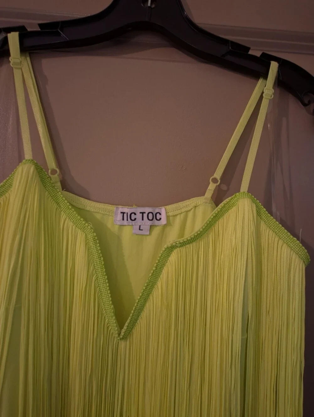 Vibrant Lime Green Carnival Fringe Dress